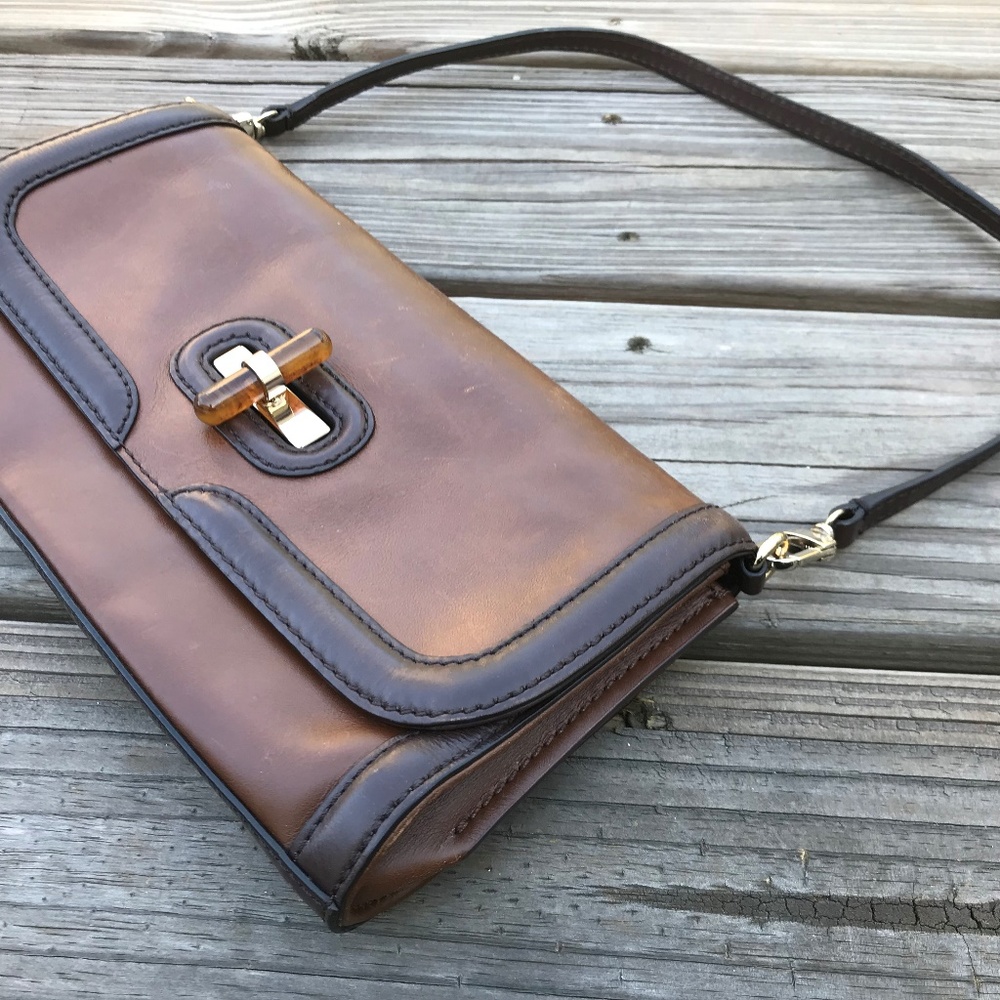 Banana Republic Women Handbag Cow Leather Brown - Picture 2 of 8